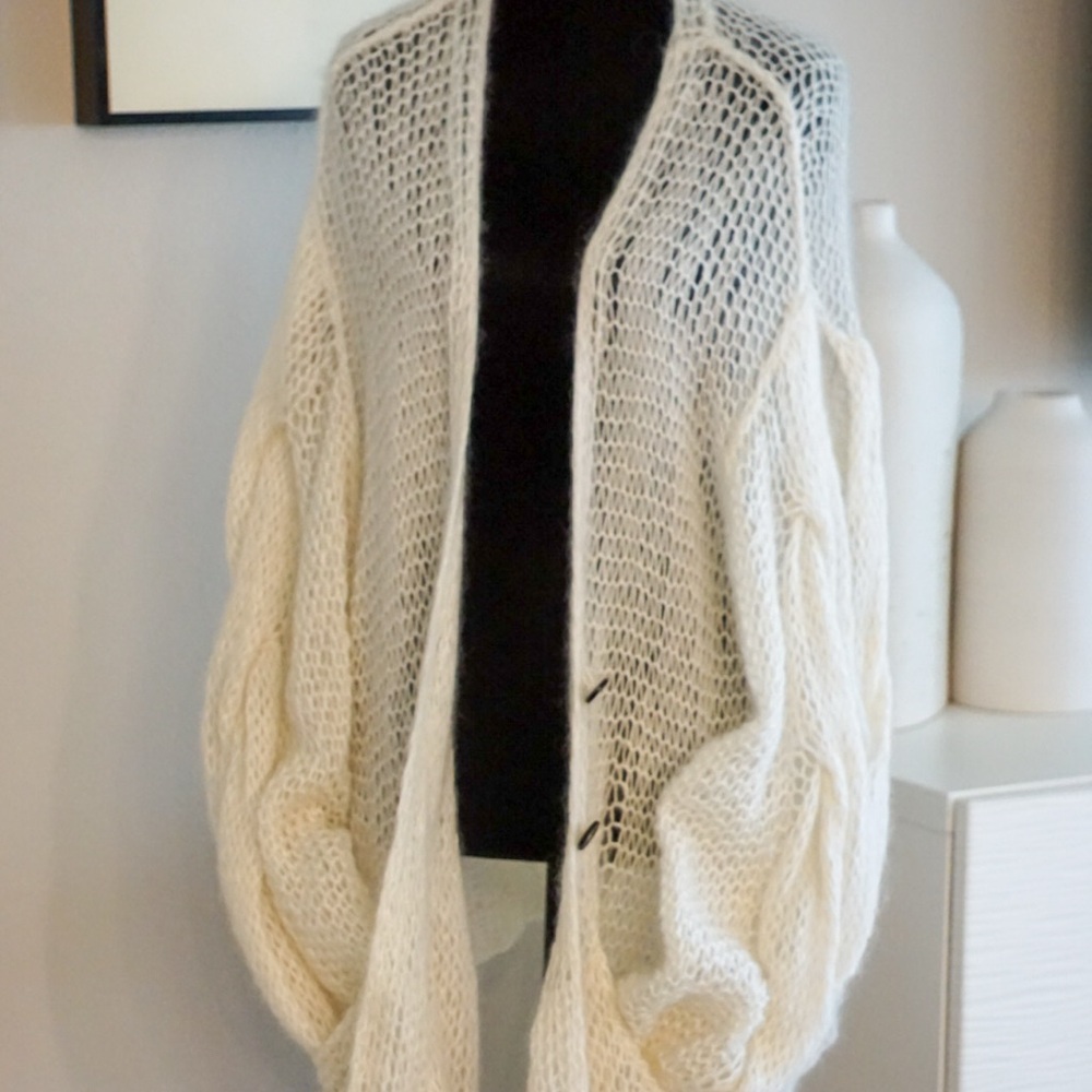 Loewe Cream Open-Knit Cardigan
